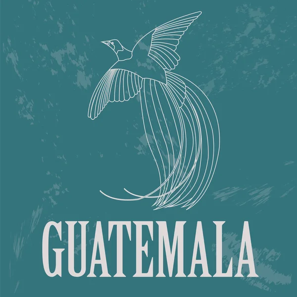 Guatemala yerler. Retro tarz resim — Stok Vektör