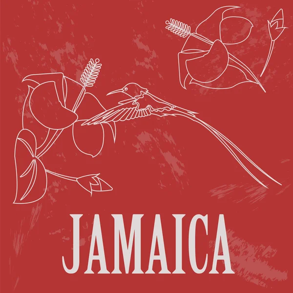 Jamajka zabytków. Obraz w stylu retro — Wektor stockowy