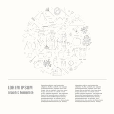 Infographic tarım bahçecilik iş. Grafik şablonu. Düz styl