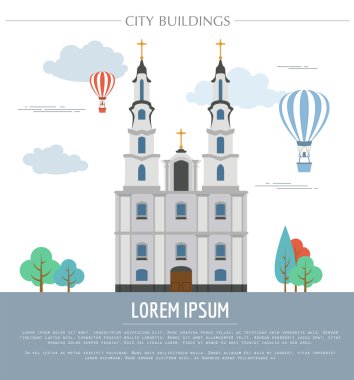 Şehir binaları grafik şablonu. Belarus