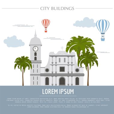 Şehir binaları grafik şablonu. Venezuela