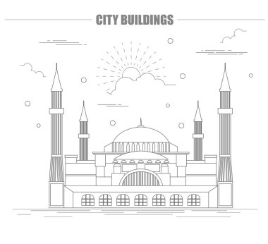 Şehir binaları grafik şablonu. St Sofya Mosque.