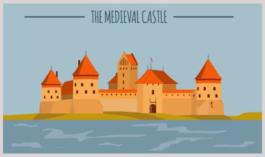 Şehir binaları grafik şablonu. Litvanya.