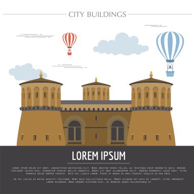 Şehir binaları grafik şablonu. Lüksemburg. 
