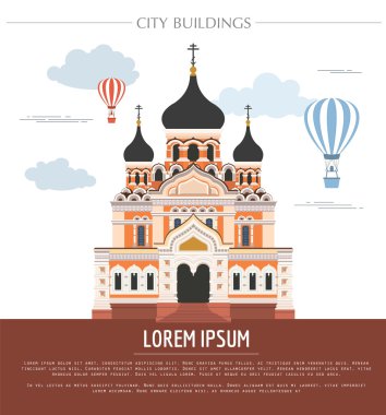 Şehir binaları grafik şablonu. Estonya