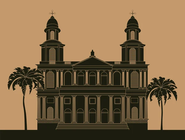 Stad gebouwen grafische sjabloon. Nicaragua — Stockvector