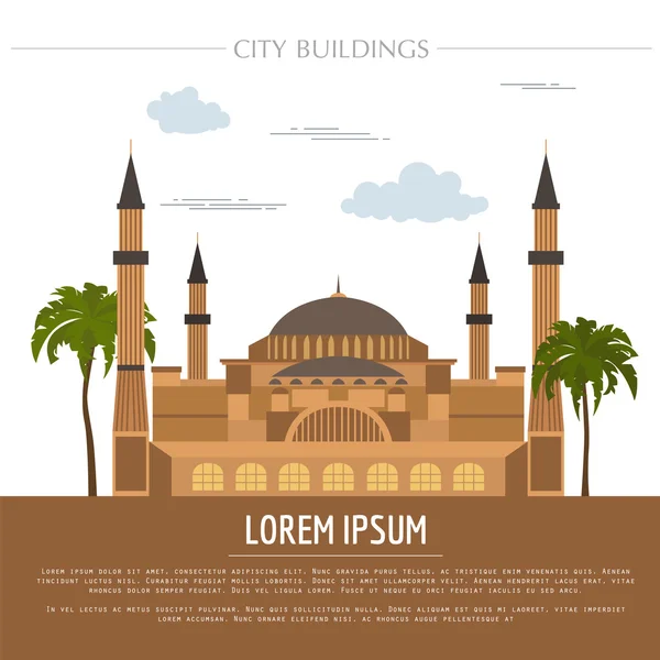 City buildings graphic template. St Sofia Mosque. — Stock Vector