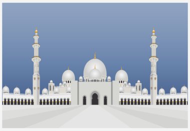 Şehir binaları grafik şablonu. BAE Camii.