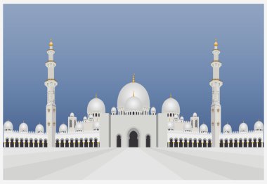 City buildings graphic template. UAE mosque. clipart