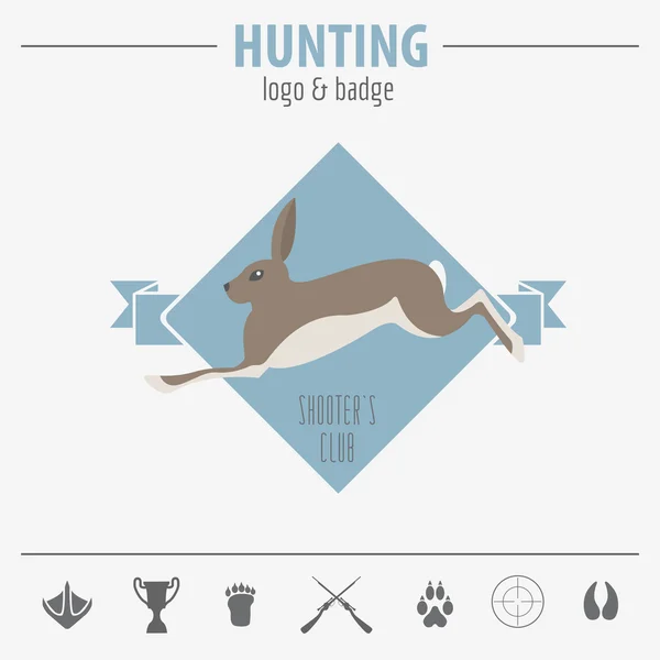 Hunting logo and badge template. Flat design. Vector illustratio — Stock Vector