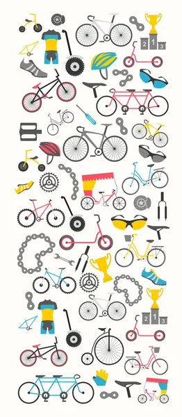 Design grafico banner per biciclette. Tipi di bici. Illustrazione vettoriale f — Vettoriale Stock