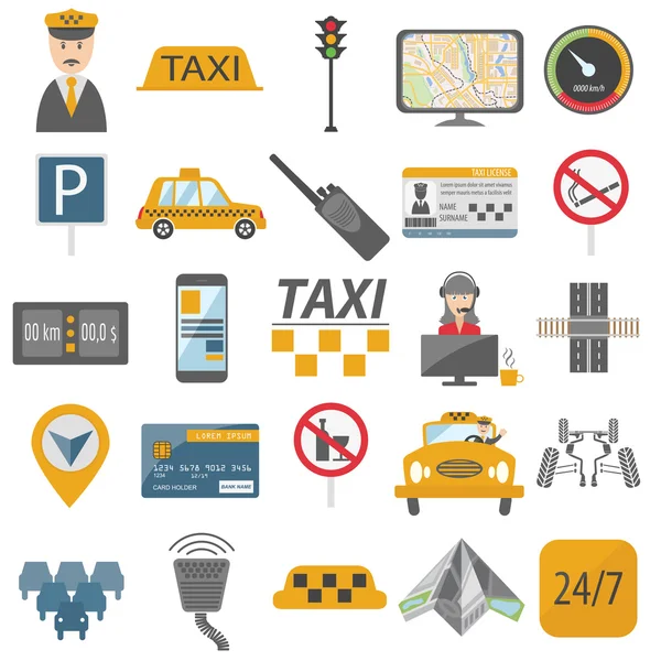 Taxi-ikonen. Platt design — Stock vektor