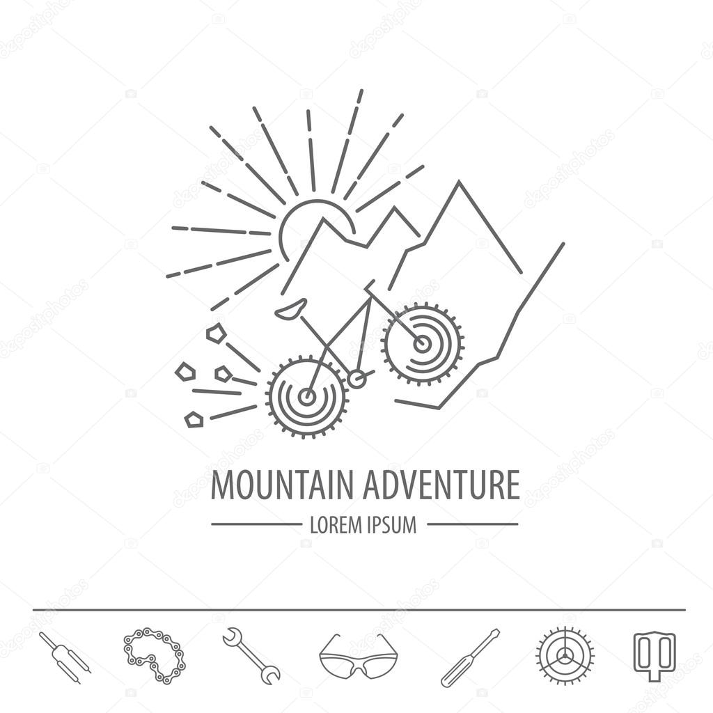 Bicycle thin line design logo template. Vector illustration