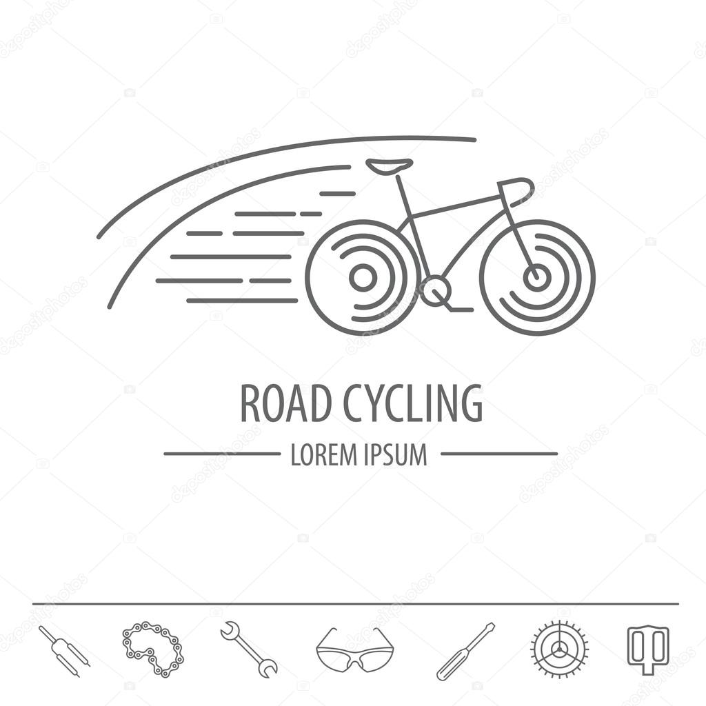 Bicycle thin line design logo template. Vector illustration