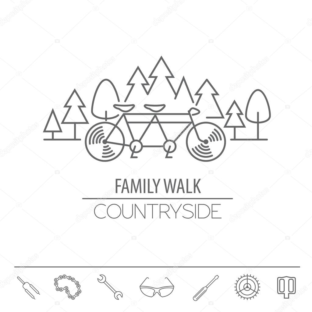 Bicycle thin line design logo template. Vector illustration