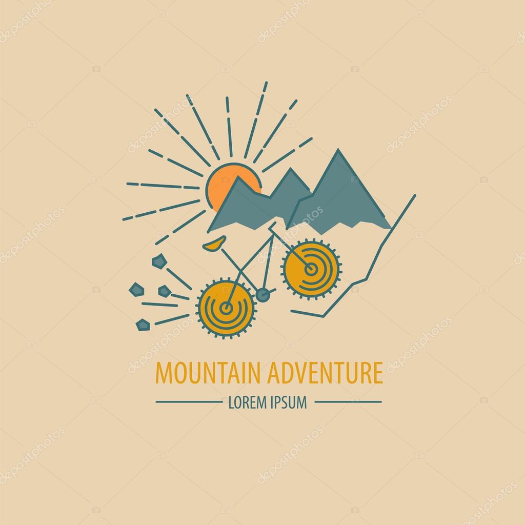Bicycle thin line design logo template. Vector illustration
