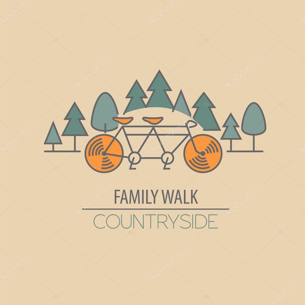 Bicycle thin line design logo template. Vector illustration