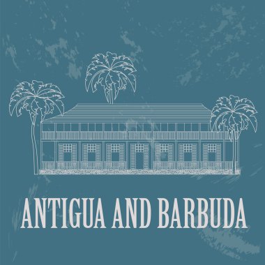 Antigua ve Barbuda yerler. Amiral'ın evi. Ima Retro tarz
