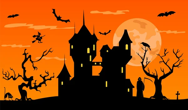 Plantilla gráfica de Halloween. Iconos planos — Vector de stock