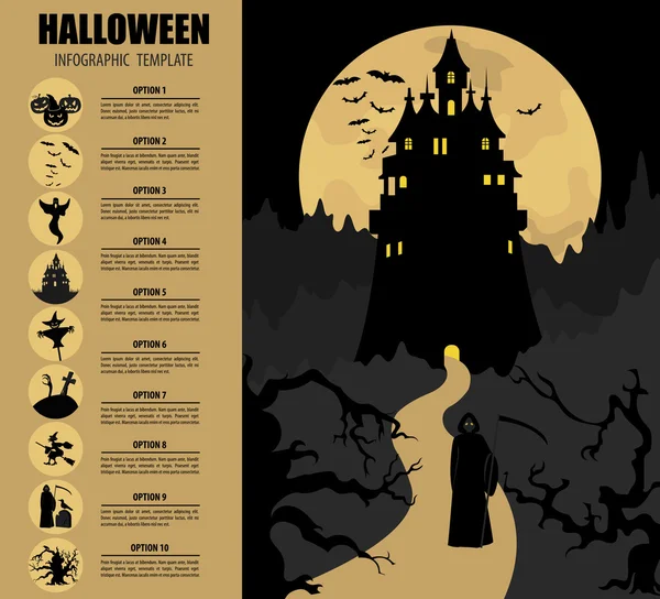 Cadılar Bayramı Infographic şablonu — Stok Vektör