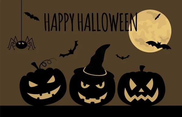 Grafische Vorlage für Halloween-Feiertage. Flache Symbole — Stockvektor