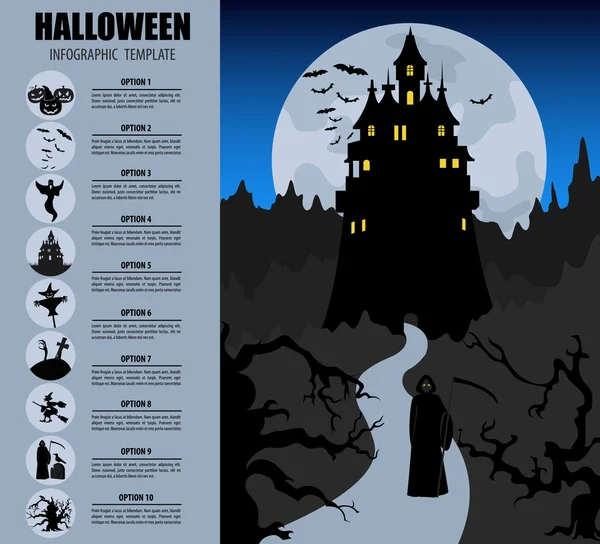 Modelo de infográfico de Halloween —  Vetores de Stock