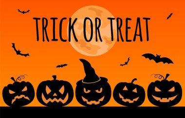 Cadılar Bayramı tatil grafik şablonu. Düz simgeler