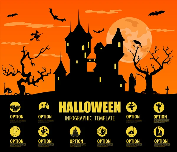Vorlage für die Halloween-Infografik — Stockvektor