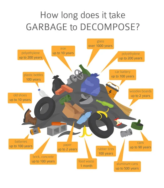 Problemas Ambientais Globais Poluição Solo Lixo Despejo Infográfico Ilustração Vetorial —  Vetores de Stock