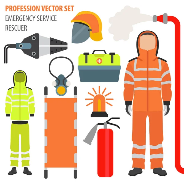 Пожарный характер и пожарная техника . векторное