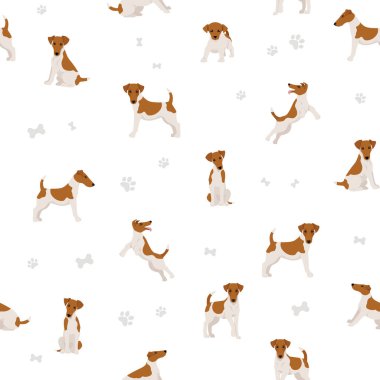 Pürüzsüz tilki teriyeri. Farklı pozlar, köpecik. Vektör illüstrasyonu