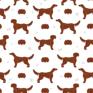 İrlandalıların kusursuz desenleri. Farklı pozlar, farklı renkler. Vektör illüstrasyonu