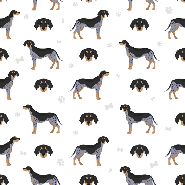 Bluetick Coonhound Modello Senza Soluzione Continuità Diversi Colori Cappotto Pose — Vettoriale Stock