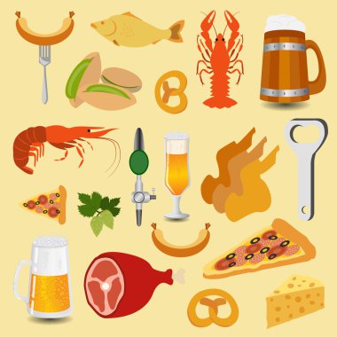 bira aperatifler, senin infographics oluşturmak için set simgeleri