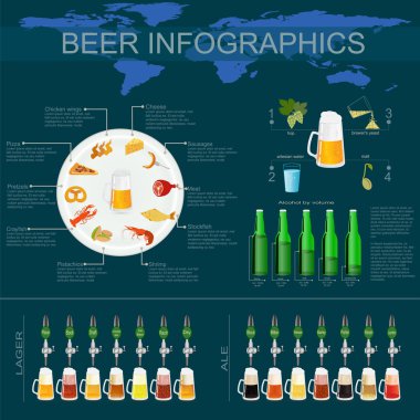 bira infographics snack, içinde kendi oluşturmak için öğeleri ayarlama
