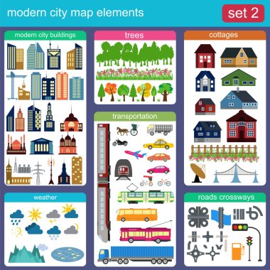 Картина, постер, плакат, фотообои "современные элементы карты города для создания собственной инфографики, м
", артикул 52988299