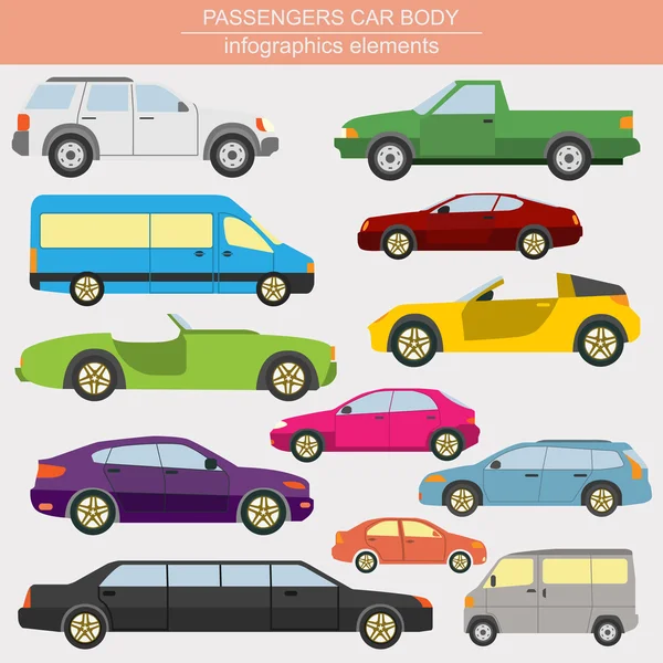 Vehículo de pasajeros, infografías de transporte — Vector de stock