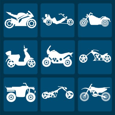 Motosiklet dokuz simge kümesi