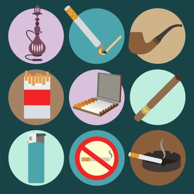 Sigara ve aksesuarları Icons set