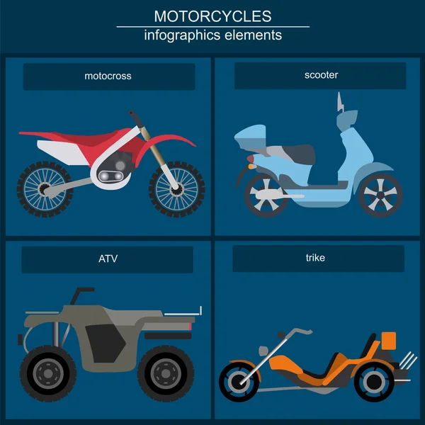 Conjunto de elementos motocicletas para criar seus próprios infográficos o — Vetor de Stock