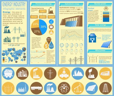 yakıt ve enerji sektöründe Infographic, set öğeleri oluşturmak için