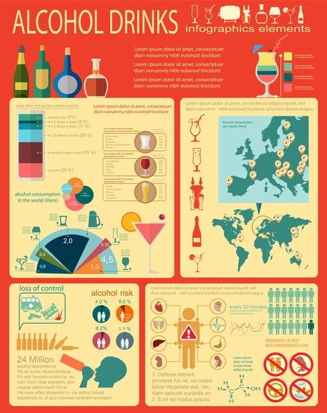Alcohol drinks infographic — Stock Vector
