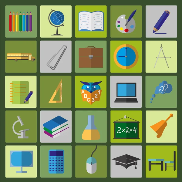 Establecer iconos de educación — Vector de stock