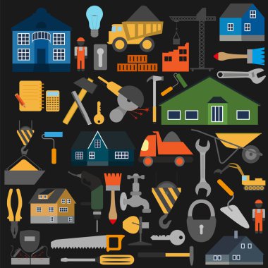 Ev onarım araçları simge kümesi