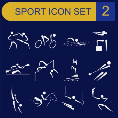 Spor Icon set. Düz stil