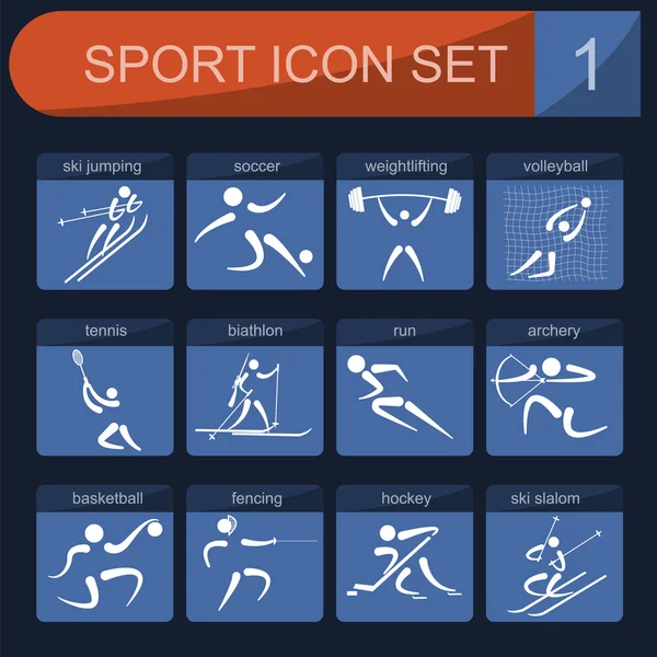 Sport icon set. Flat style — Stock Vector