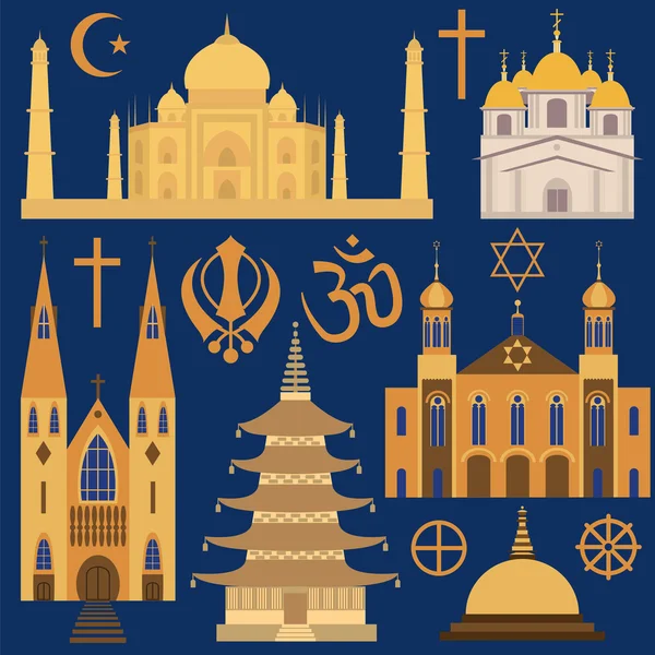 Religion icon set — Stock Vector