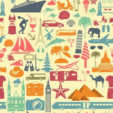 Arka plan seyahat. Tatil. Beach resort seamless modeli