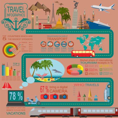 Seyahat. Tatil. Beach resort infographics. Öğeleri creat için