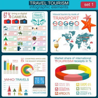 Seyahat. Tatil. Beach resort infographics. Öğeleri creat için